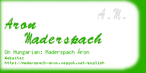 aron maderspach business card